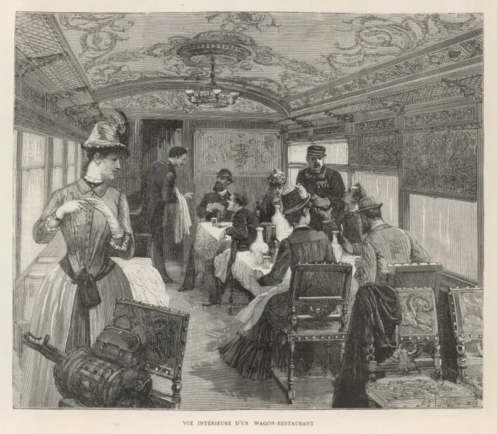 Gerahmter Druck : Rheinexpress / Diningwagen Gerahmter Druck : Rheinexpress / Diningwagen