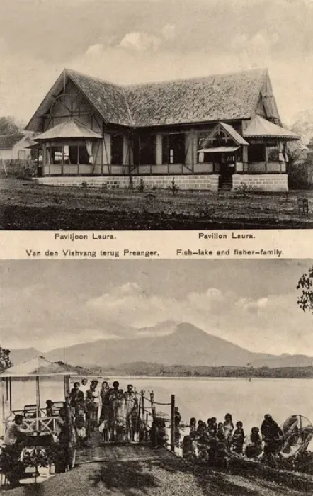 Gerahmter Druck : Bogenschiff und See in Soekaboemi im westlichen Java Indien Gerahmter Druck : Bogenschiff und See in Soekaboemi im westlichen Java Indien