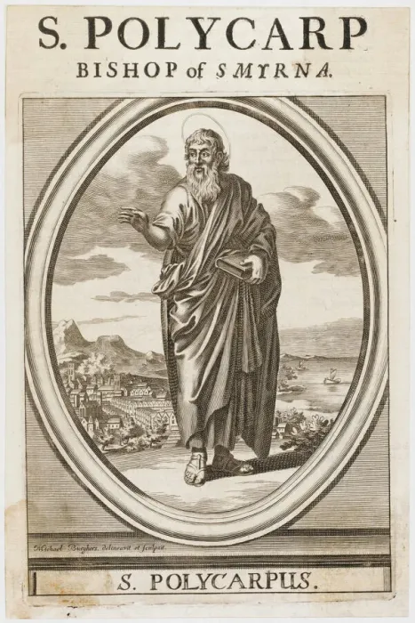 Gerahmter Druck : POLYCARP. Bischof von Smyrna (Izmir), Märtyrer Gerahmter Druck : POLYCARP. Bischof von Smyrna (Izmir), Märtyrer
