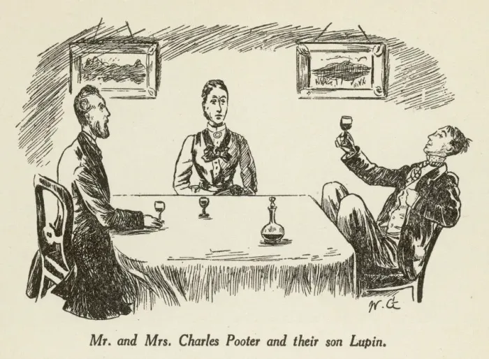 Gerahmter Druck : Die Füße. Herr und Frau Charles Pooter und ihr Sohn Lupin Gerahmter Druck : Die Füße. Herr und Frau Charles Pooter und ihr Sohn Lupin