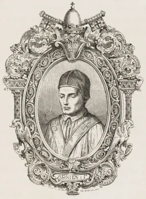 Gerahmter Druck : Papst Hadrian I. Gerahmter Druck : Papst Hadrian I.