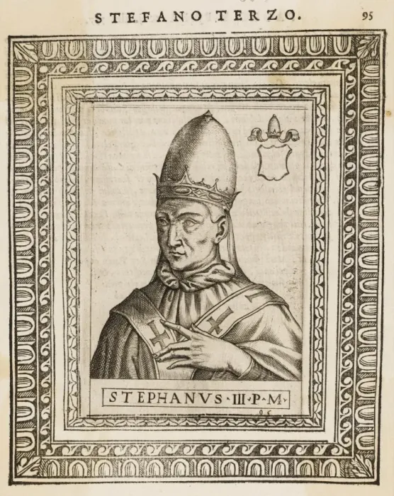 Gerahmter Druck : Papst Stephans III