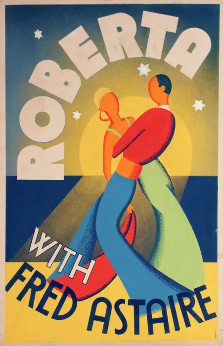Gerahmter Druck : Plakatszene mit Fred Astaire und Ginger Rogers im Film von Roberta Poster Gerahmter Druck : Plakatszene mit Fred Astaire und Ginger Rogers im Film von Roberta Poster