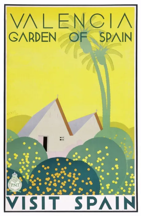 Gerahmter Druck : Plakat für Valencia, Garten von Spanien Gerahmter Druck : Plakat für Valencia, Garten von Spanien