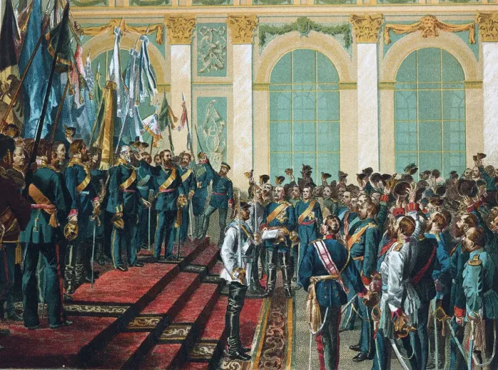 Gerahmter Druck : Erklärung des Deutschen Kaiserreichs zu Versailles Gerahmter Druck : Erklärung des Deutschen Kaiserreichs zu Versailles