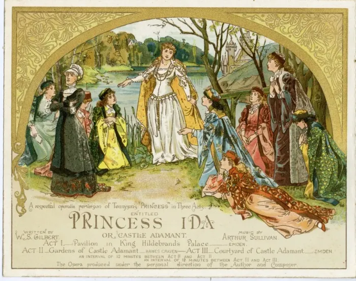 Gerahmter Druck : Programmgestaltung, Gilbert und Sullivan, Prinzessin Ida Gerahmter Druck : Programmgestaltung, Gilbert und Sullivan, Prinzessin Ida