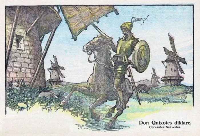 Gerahmter Druck : Don Quichotte und der Windmühle Gerahmter Druck : Don Quichotte und der Windmühle