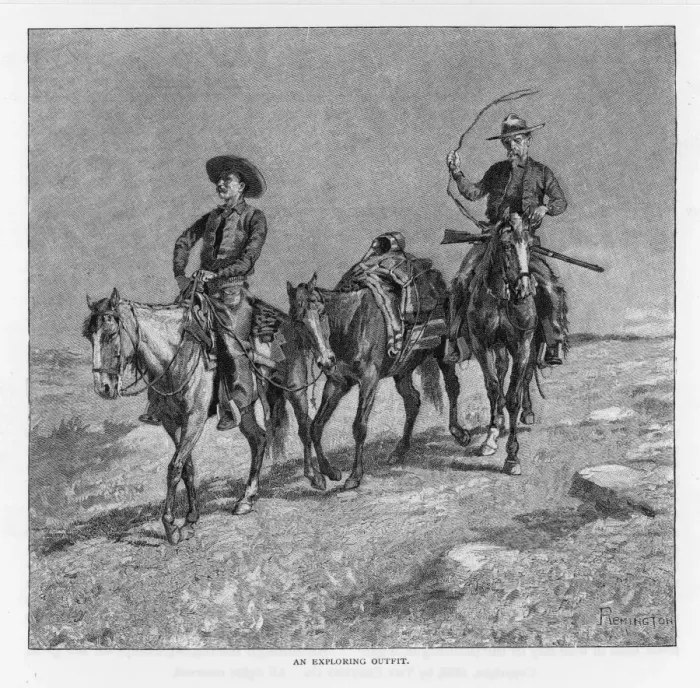 Gerahmter Druck : Remington / Cowboy-Explore Gerahmter Druck : Remington / Cowboy-Explore