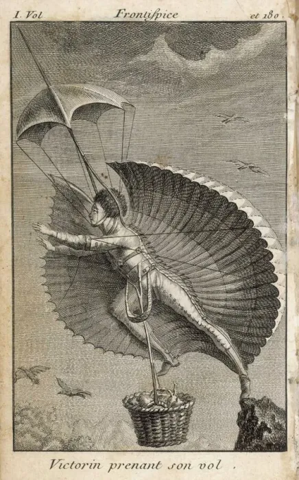 Gerahmter Druck : Fliegender Mann (Restif)