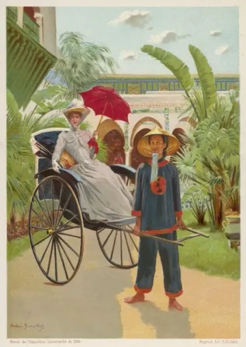 Gerahmter Druck : Rickshaw Indochina Gerahmter Druck : Rickshaw Indochina