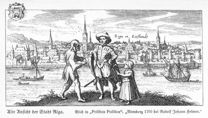 Gerahmter Druck : RIGA 1700. Allgemeiner Blick auf Riga, in der Provinz Lettland, damals Teil Russlands Gerahmter Druck : RIGA 1700. Allgemeiner Blick auf Riga, in der Provinz Lettland, damals Teil Russlands