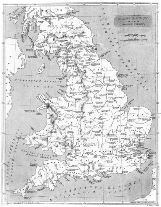 Gerahmter Druck : Britannien-Roman-Atlas Gerahmter Druck : Britannien-Roman-Atlas