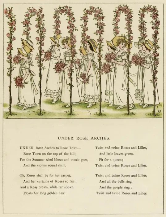 Gerahmter Druck : Unter Rosenbögen Gerahmter Druck : Unter Rosenbögen