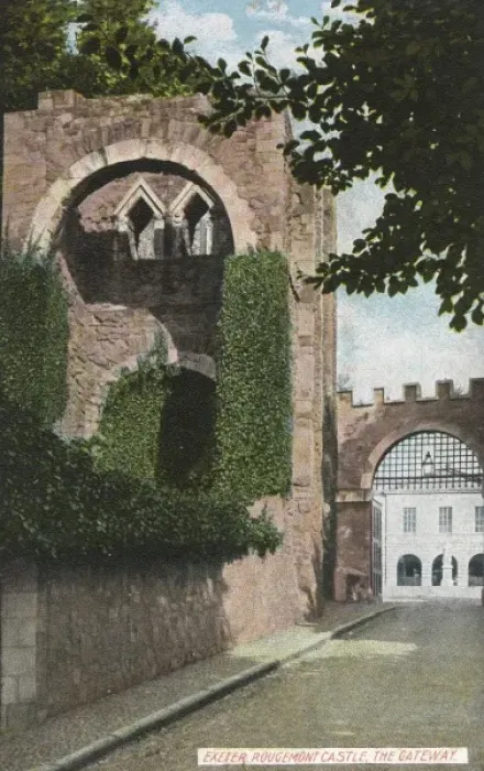 Gerahmter Druck : Rougemont-Kastell, Exeter, Devon - Die Tore Gerahmter Druck : Rougemont-Kastell, Exeter, Devon - Die Tore