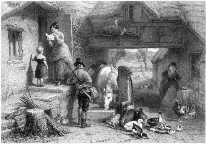 Gerahmter Druck : Landpostillon Gerahmter Druck : Landpostillon