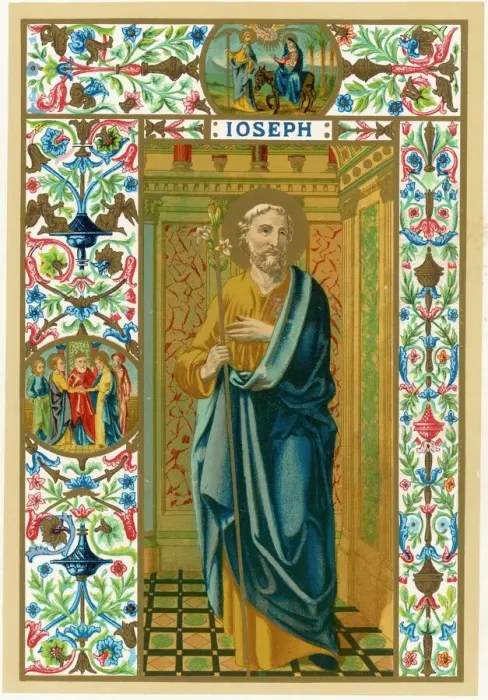 Gerahmter Druck : Heiliger Josef Gerahmter Druck : Heiliger Josef