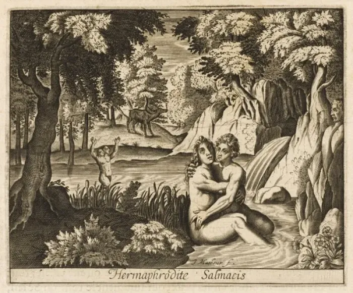 Gerahmter Druck : Salmacis und Hermaphroditus Gerahmter Druck : Salmacis und Hermaphroditus