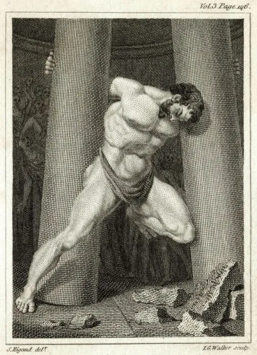 Gerahmter Druck : Samson zerstört den Tempel Gerahmter Druck : Samson zerstört den Tempel