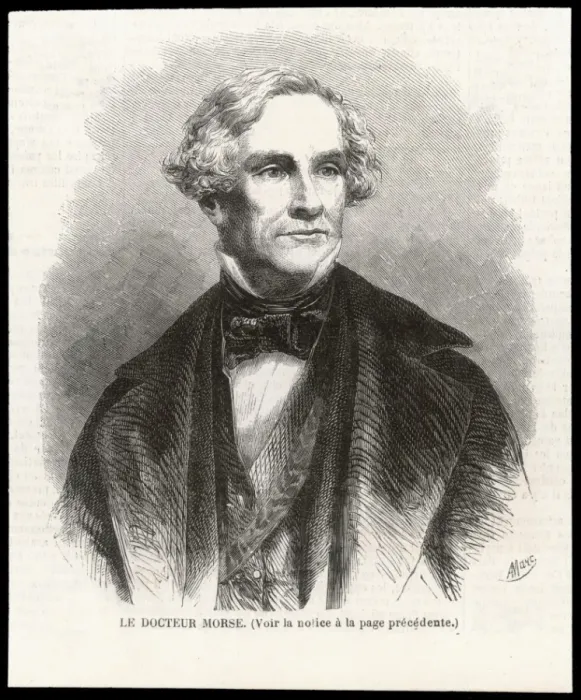 Gerahmter Druck : Samuel Morse 1858 Gerahmter Druck : Samuel Morse 1858