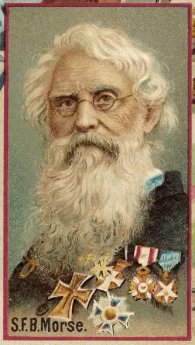 Gerahmter Druck : Samuel Morse und Medaillen Gerahmter Druck : Samuel Morse und Medaillen