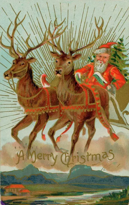 Gerahmter Druck : Sankt Nikolaus und Rinder Gerahmter Druck : Sankt Nikolaus und Rinder