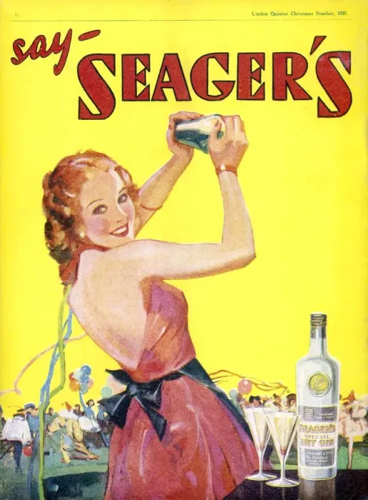 Gerahmter Druck : Segers Gin Werbung Gerahmter Druck : Segers Gin Werbung