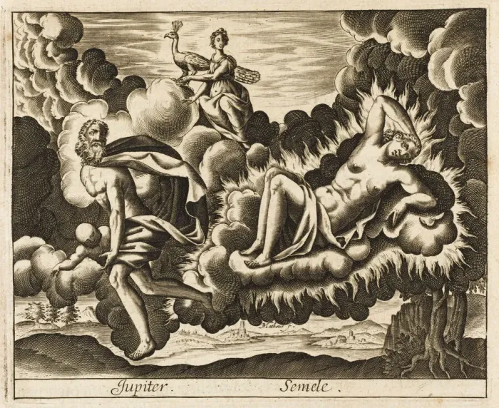 Gerahmter Druck : Semela und Zeus Gerahmter Druck : Semela und Zeus