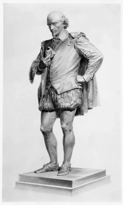 Gerahmter Druck : William Shakespeare / Denkmal Gerahmter Druck : William Shakespeare / Denkmal