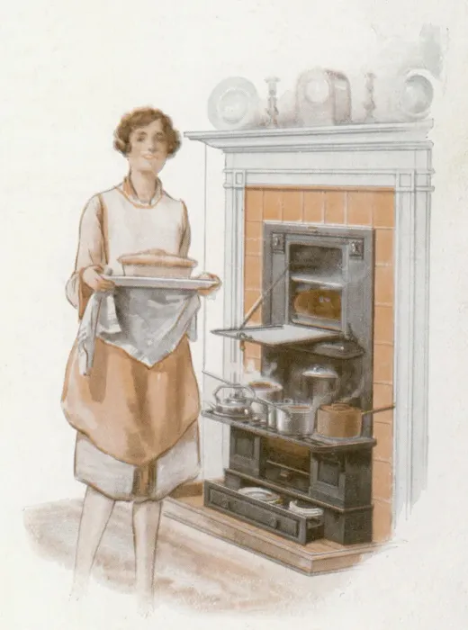 Gerahmter Druck : Sie hat eine Torte gebacken Gerahmter Druck : Sie hat eine Torte gebacken