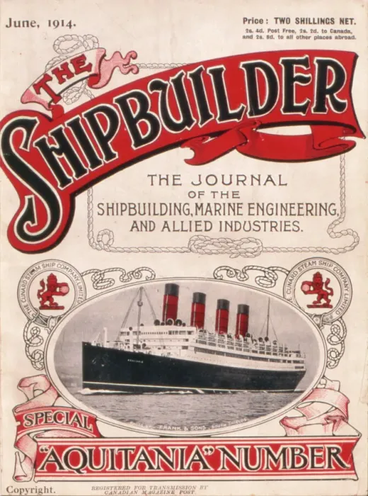 Gerahmter Druck : Der Schiffsbauer, Sonder-Aquitania-Nummer Gerahmter Druck : Der Schiffsbauer, Sonder-Aquitania-Nummer
