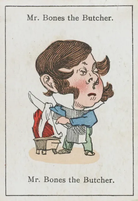 Gerahmter Druck : Läden / Metzger / Herr Knochen Gerahmter Druck : Läden / Metzger / Herr Knochen