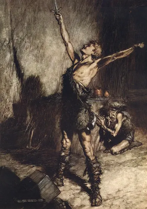 Gerahmter Druck : Siegfried und Notung Gerahmter Druck : Siegfried und Notung