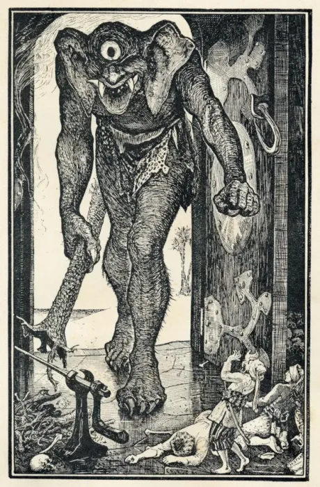Gerahmter Druck : Sindbad und der Riese Gerahmter Druck : Sindbad und der Riese