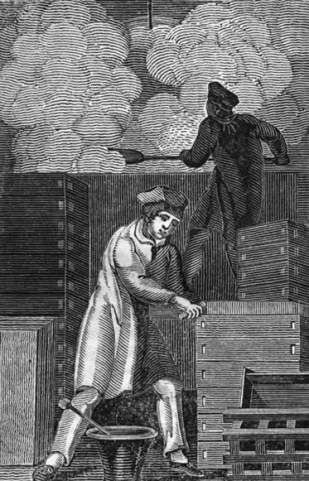 Gerahmter Druck : Seifenkocher 1827 Gerahmter Druck : Seifenkocher 1827