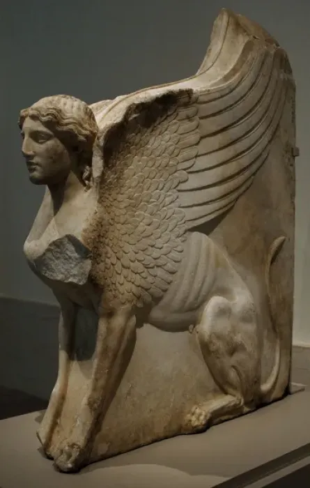 Gerahmter Druck : Riesenbruch mit Sphinxgesichtzusatz, gefunden in der Region von Palmyra; ca. 27 v Chr., nach christlicher Zeitrechnung: 14 n.Chr.; Älteste bekannte Quelle des Römischen Reiches aus dem Augusteische Zeitalter