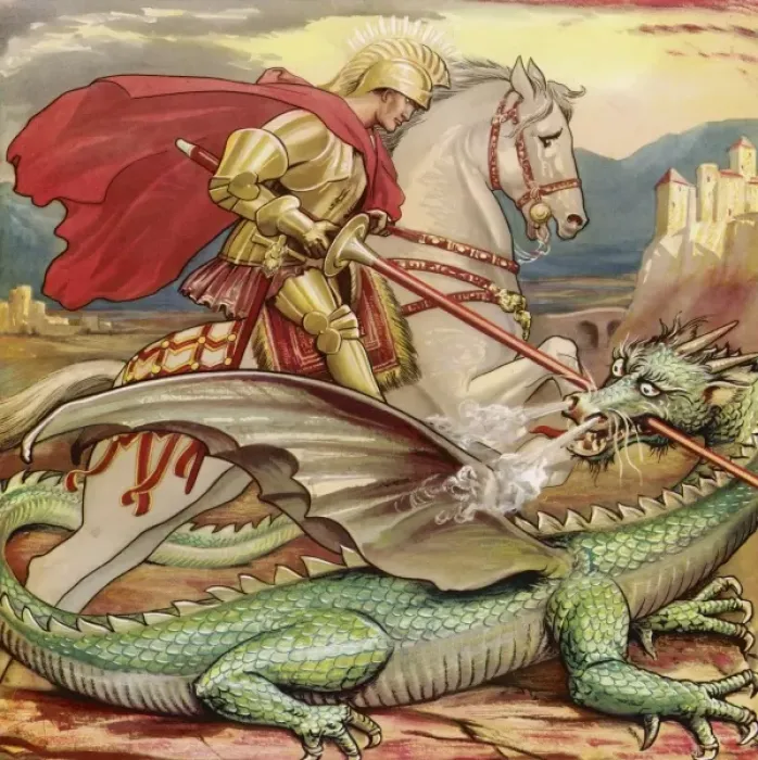 Gerahmter Druck : St. Georg tötet den Drachen Gerahmter Druck : St. Georg tötet den Drachen