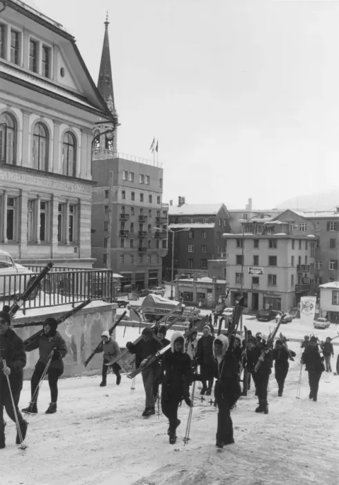 Gerahmter Druck : Skis von St.Moritz