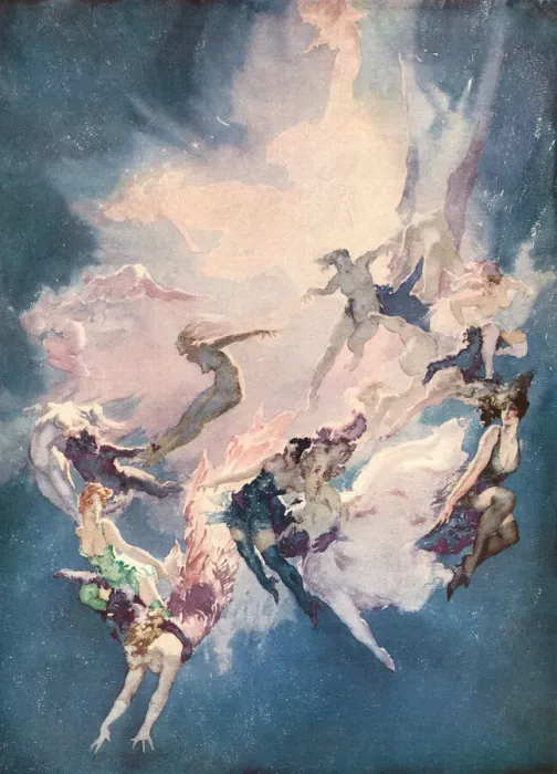 Gerahmter Druck : Ein Stern explodiert - Norman Lindsay Gerahmter Druck : Ein Stern explodiert - Norman Lindsay