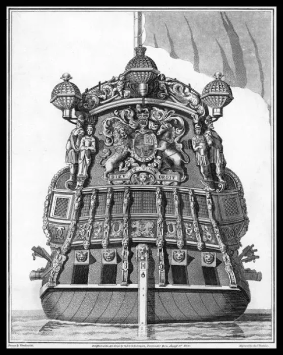 Gerahmter Druck : Stern der Kriegsschiff Gerahmter Druck : Stern der Kriegsschiff