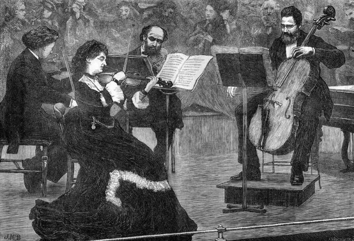 Gerahmter Druck : Stringquartett, 1872 Gerahmter Druck : Stringquartett, 1872