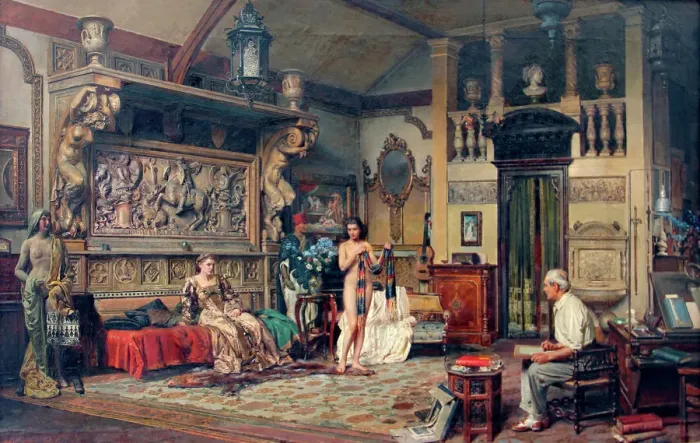 Gerahmter Druck : Mein Atelier von Fortunino Matania Gerahmter Druck : Mein Atelier von Fortunino Matania