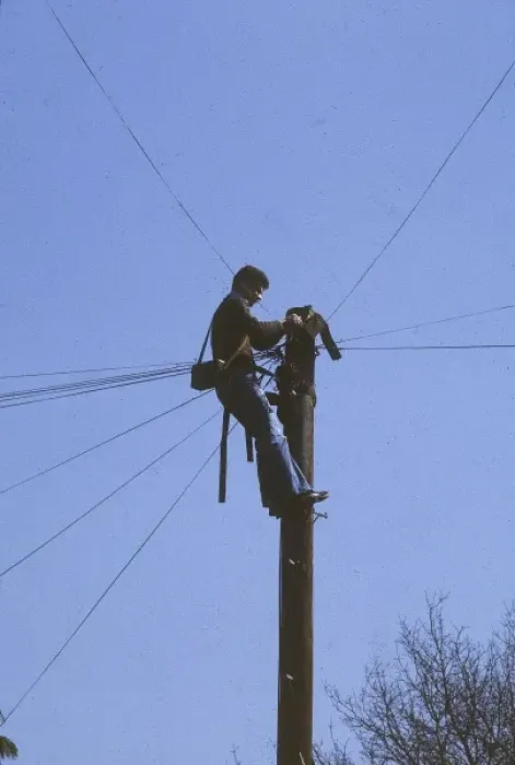 Gerahmter Druck : Telefoningenieur