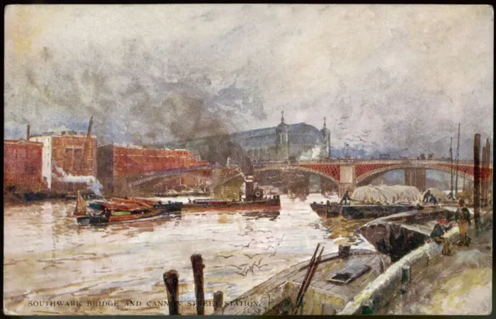 Gerahmter Druck : Themse an Südwark Br Gerahmter Druck : Themse an Südwark Br