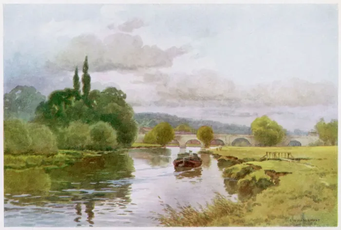 Gerahmter Druck : Themse / Wallingford 1910 Gerahmter Druck : Themse / Wallingford 1910
