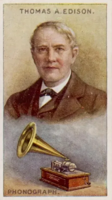 Gerahmter Druck : Thomas Alva Edison / Zigarette Gerahmter Druck : Thomas Alva Edison / Zigarette
