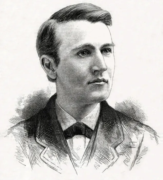 Gerahmter Druck : Thomas Edison nach Mora Gerahmter Druck : Thomas Edison nach Mora