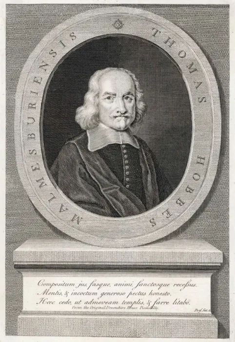 Gerahmter Druck : Thomas Hobbes  /  DeVich Haus