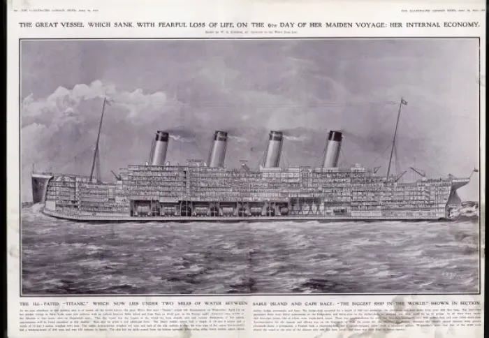 Gerahmter Druck : Titanic Querschnitt Gerahmter Druck : Titanic Querschnitt