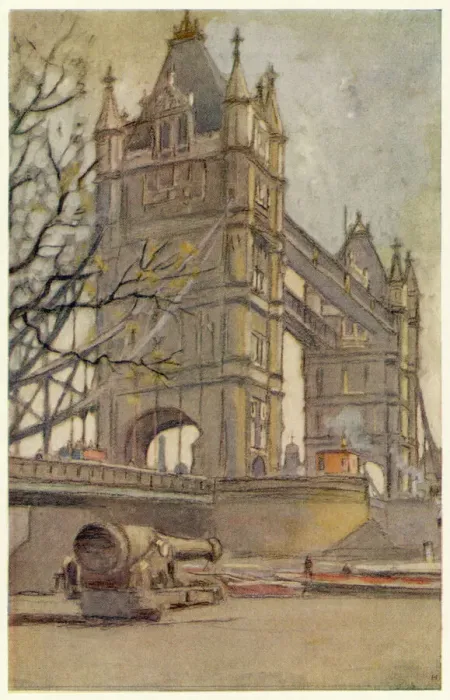 Gerahmter Druck : Brückenturm von Tower, 1926 Gerahmter Druck : Brückenturm von Tower, 1926