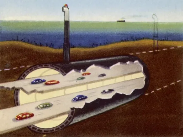 Gerahmter Druck : Atlantischer Tunnelsystem